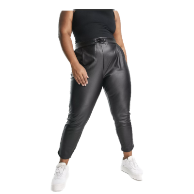 Leder Jogger schwarz
