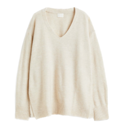 Pullover beige oversize