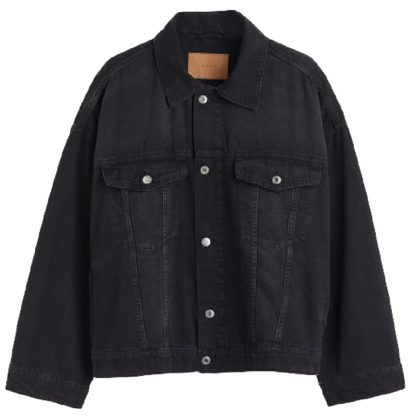 schwarze Jeansjacke