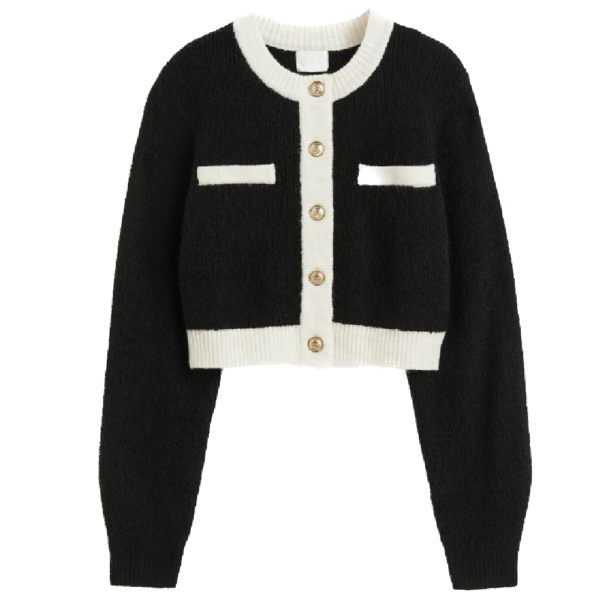 Cardigan Schwarz Creme