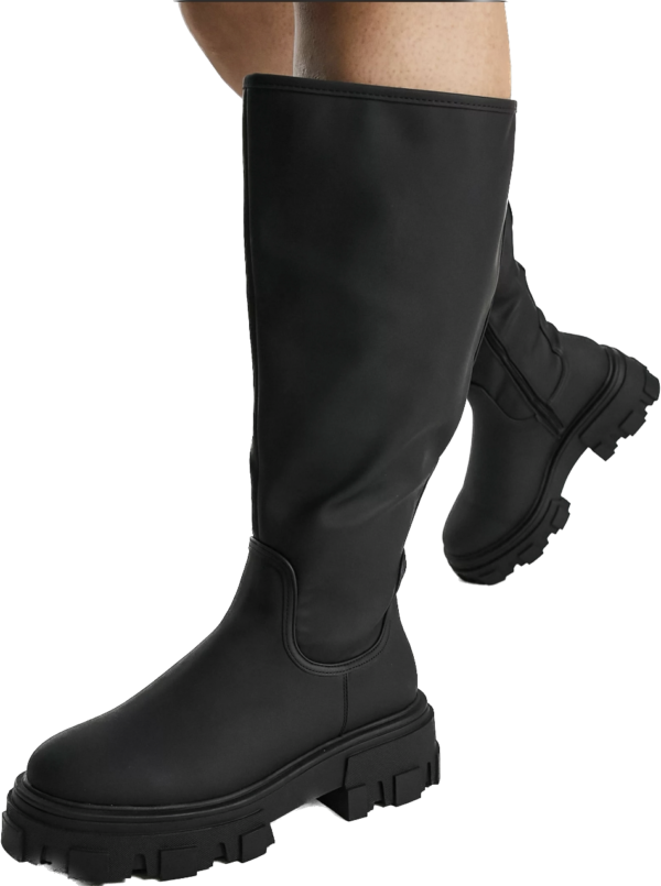 Stiefel Schwarz Weitschaft Wide Fit