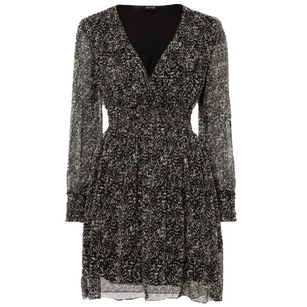 Kleid Schwarz Weiß Leo Muster