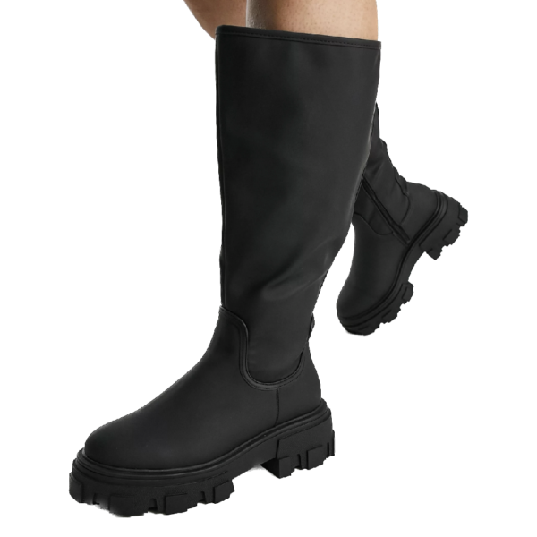 Weitschaft Stiefel Schwarz Wide Fit