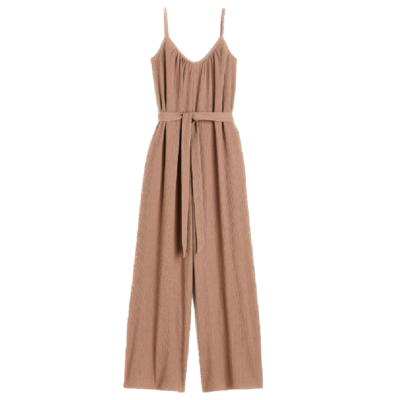 Jumpsuit mit Bindegürtel Braun