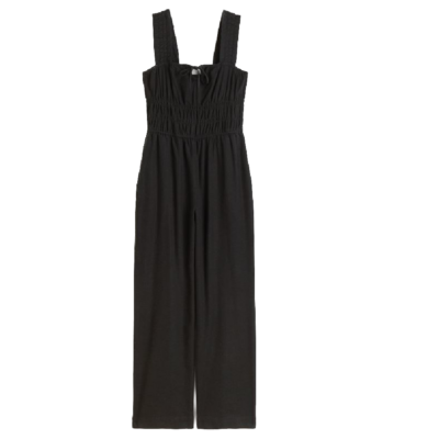 Jumpsuit aus Leinenmix Schwarz