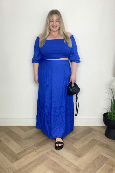 Zweiteiler Oberteil & Rock Blau